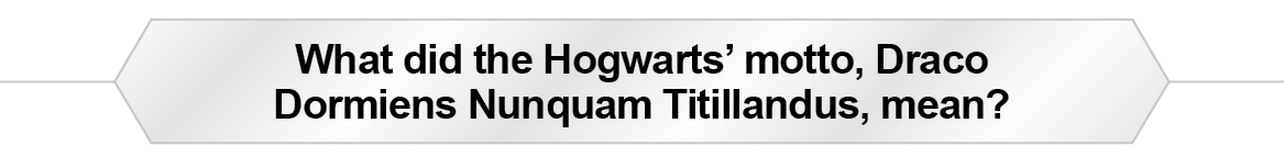 The Question Is - What did the Hogwarts' motto, Draco Dormiens Nunquam Titillandus, mean?