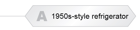The Answer Is A - 1950s-style refrigerator