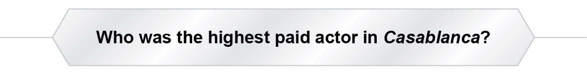 The Question Is - Question: Who was the highest paid actor in Casablanca?